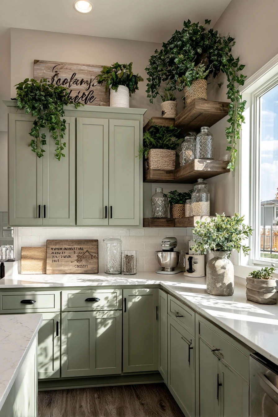 above kitchen cabinet decor ideas 5