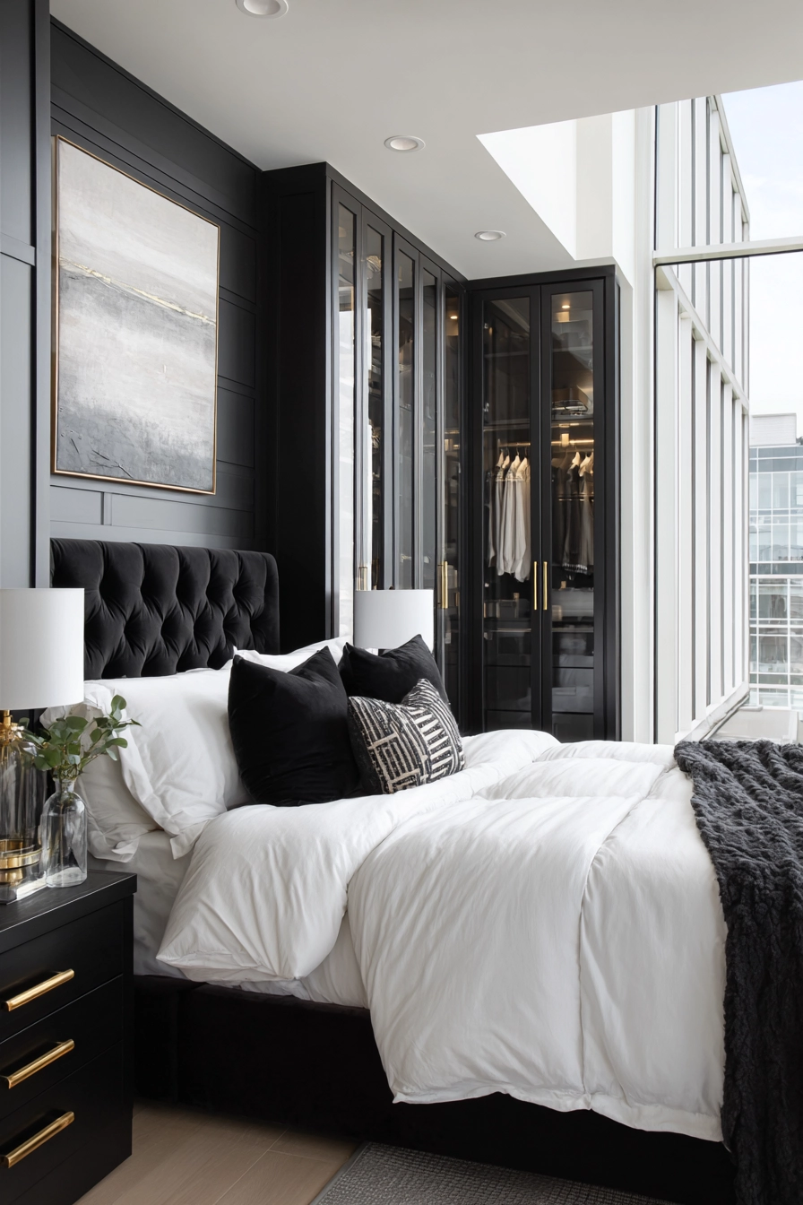 bedroom with walk in closet 15