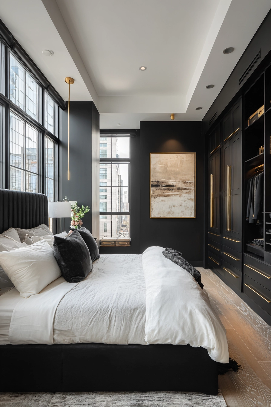 bedroom with walk in closet 16