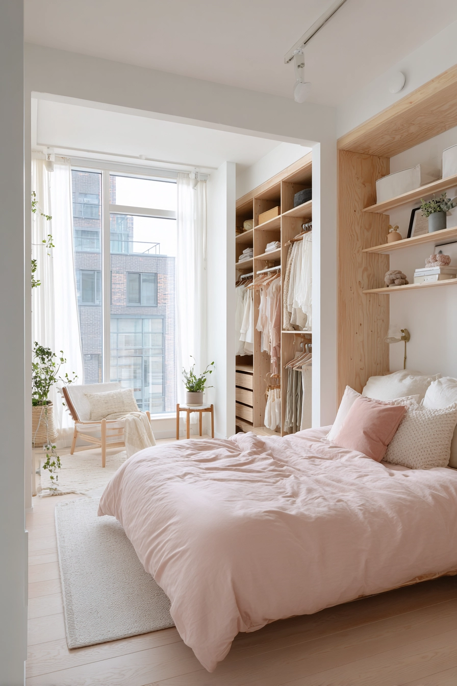 bedroom with walk in closet 19