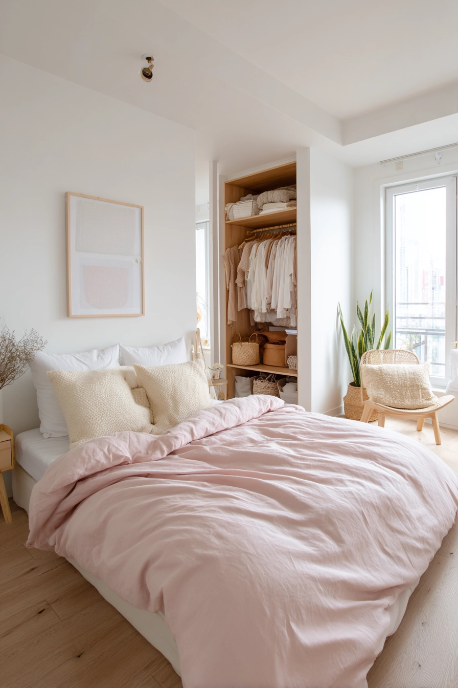 bedroom with walk in closet 20