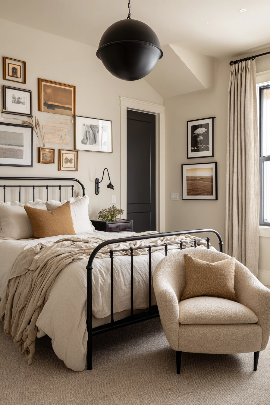 beige and black bedroom 10