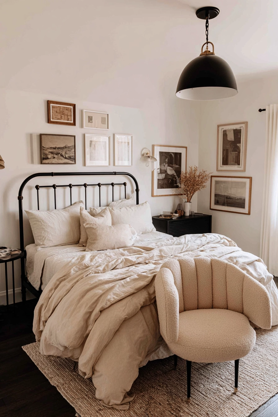 beige and black bedroom 11
