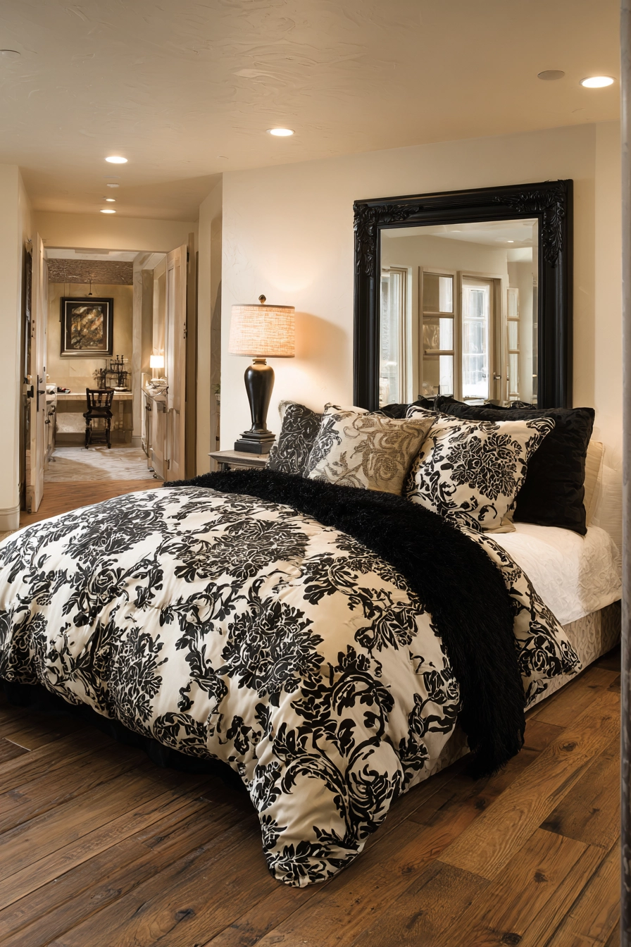 beige and black bedroom 18