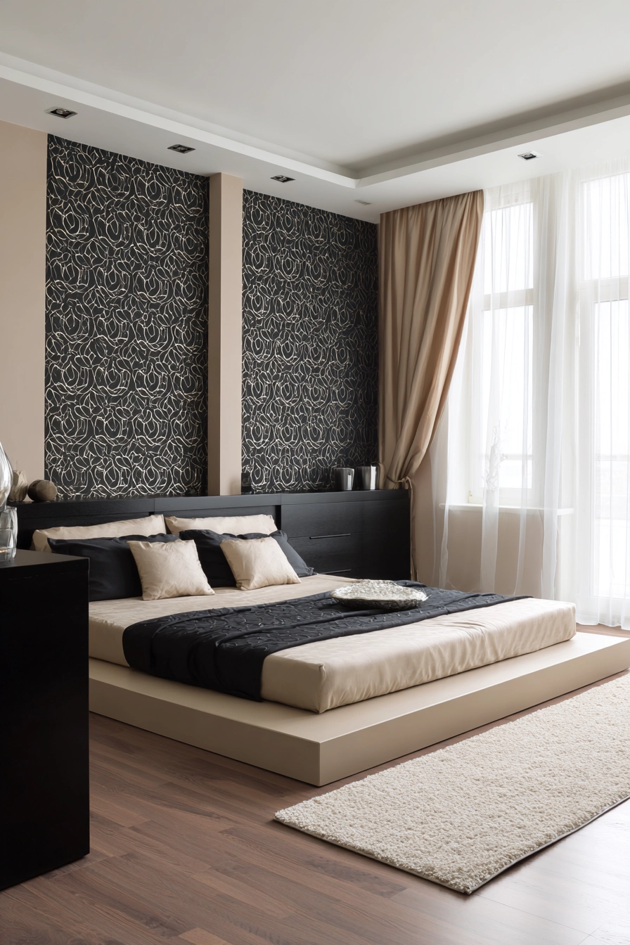 beige and black bedroom 6