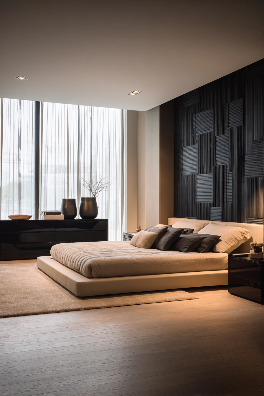 beige and black bedroom 8