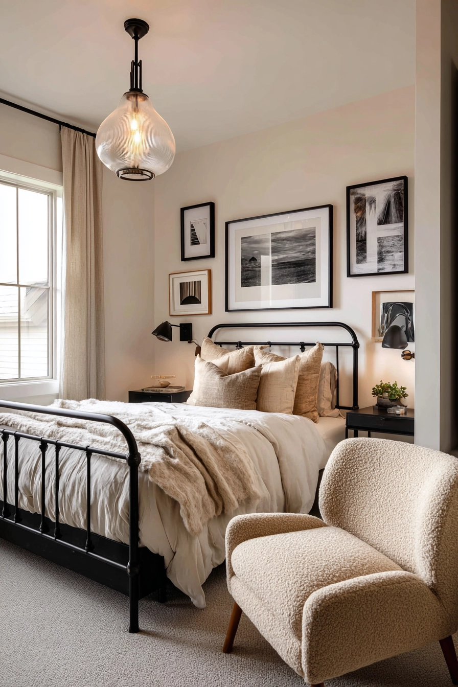 beige and black bedroom 9
