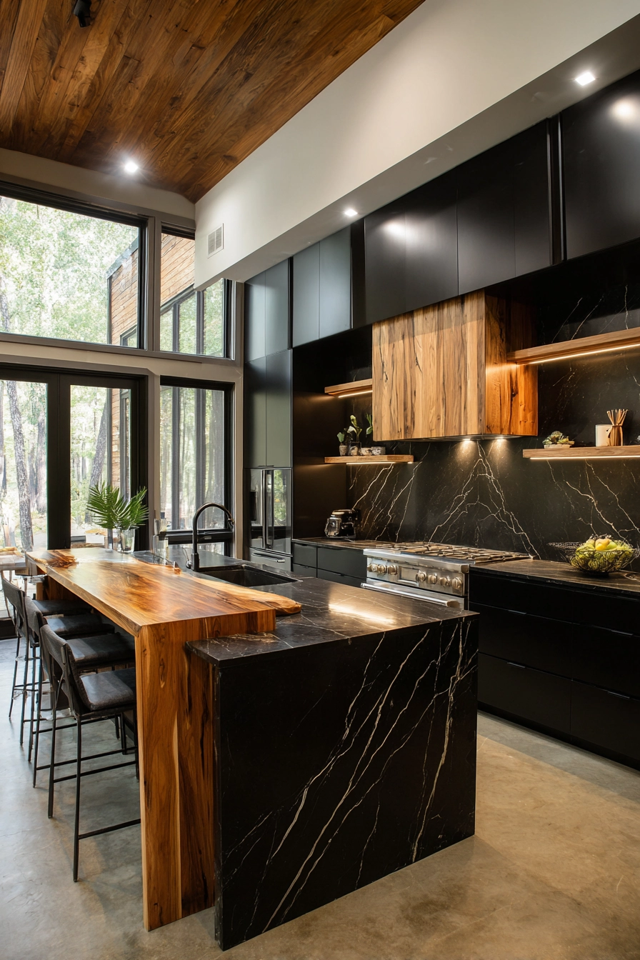 Transforming Spaces: The Allure of Black and Wood Kitchens - Decoreditly