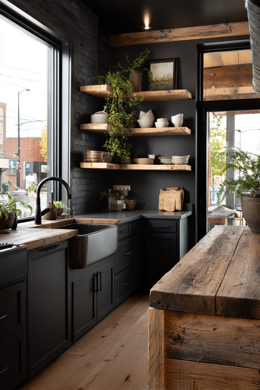black and wood kitchen 11