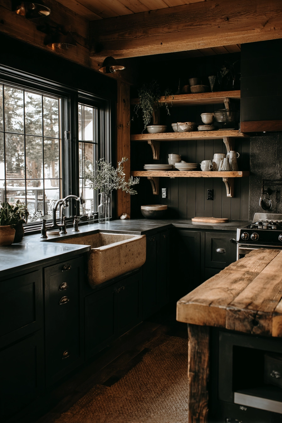 black and wood kitchen 12
