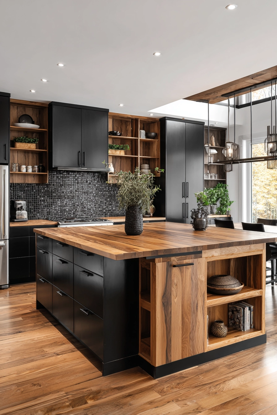 black and wood kitchen 17