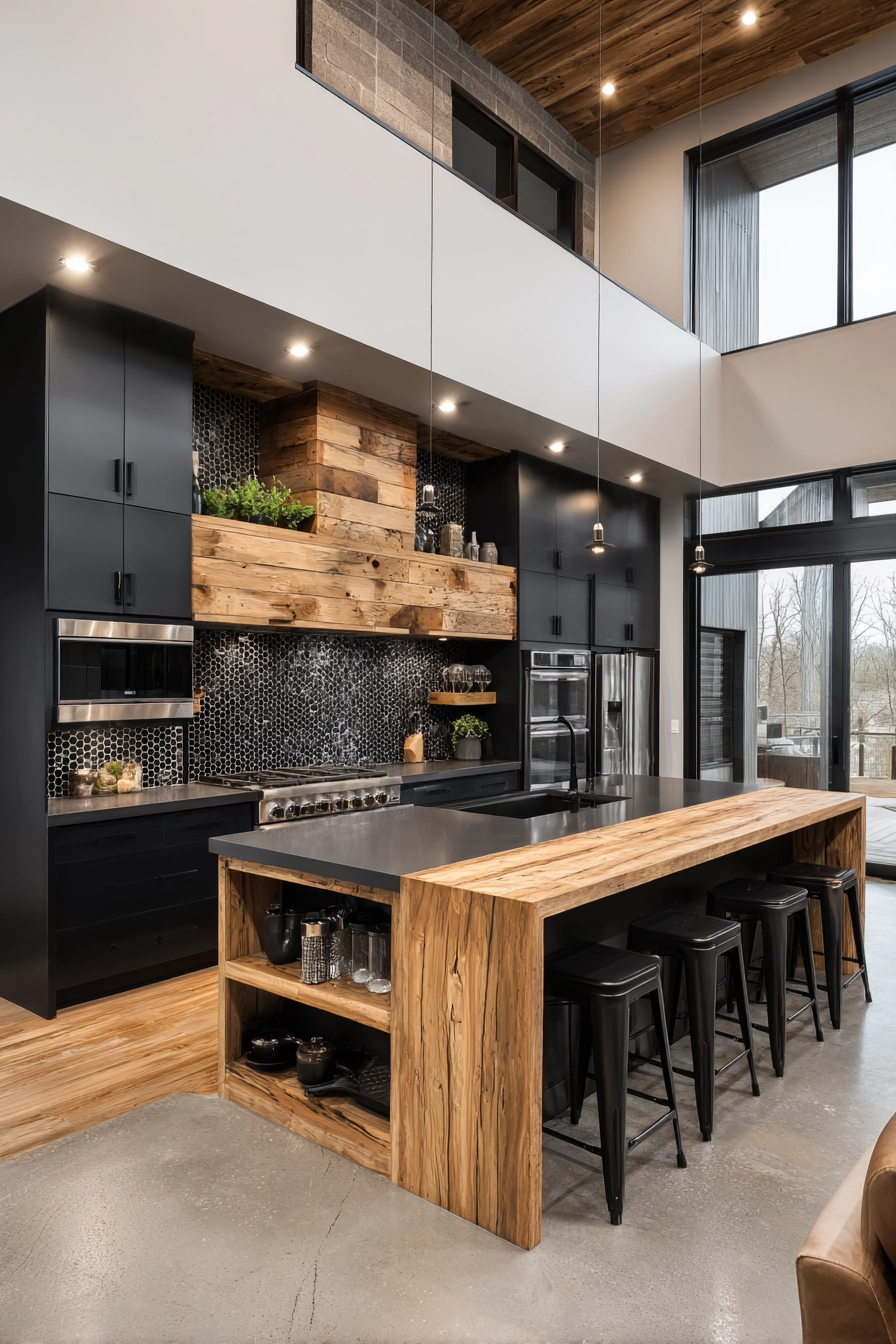 black and wood kitchen 18