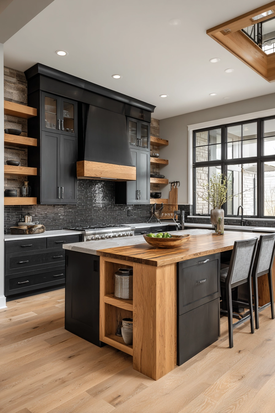 black and wood kitchen 19