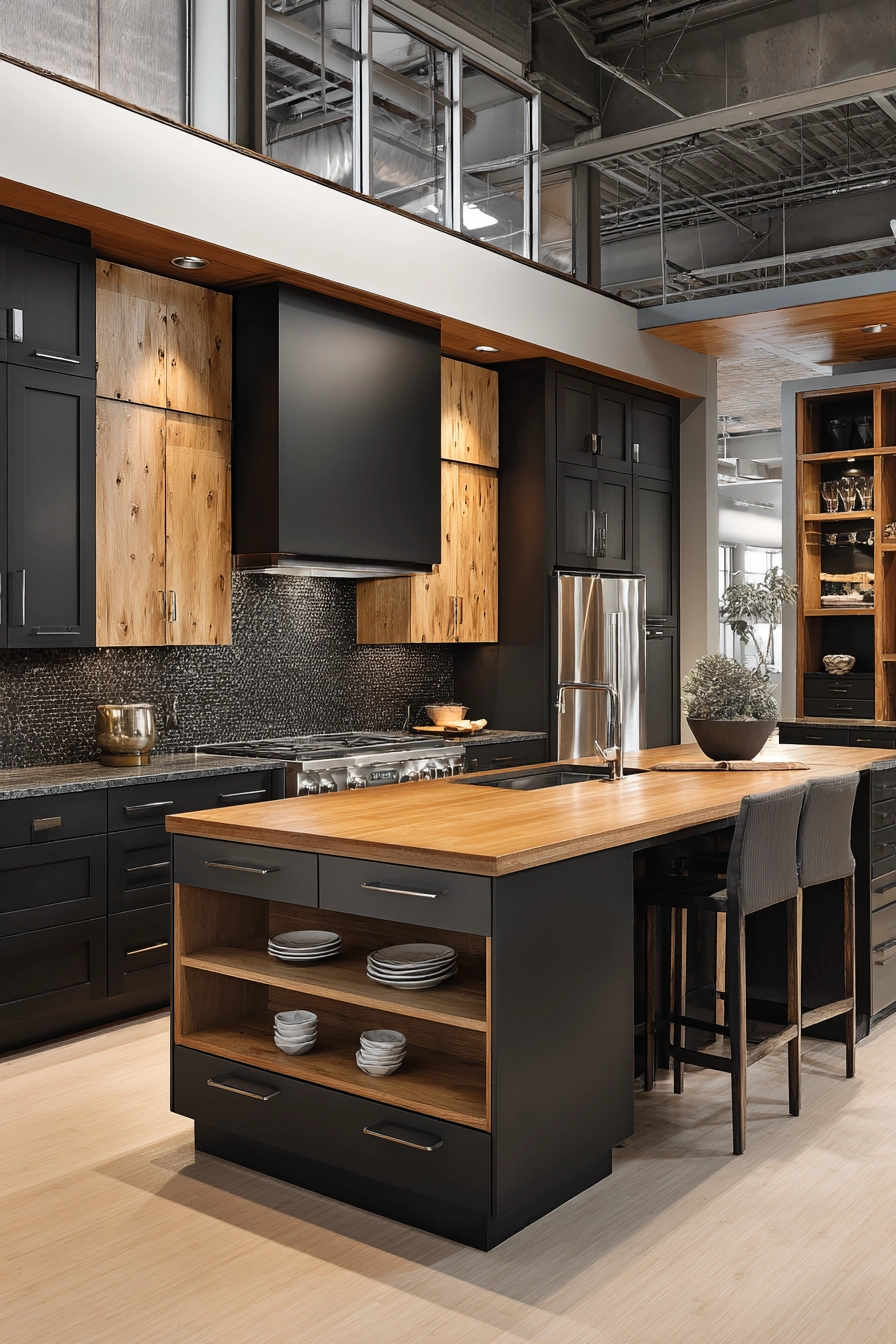 black and wood kitchen 20