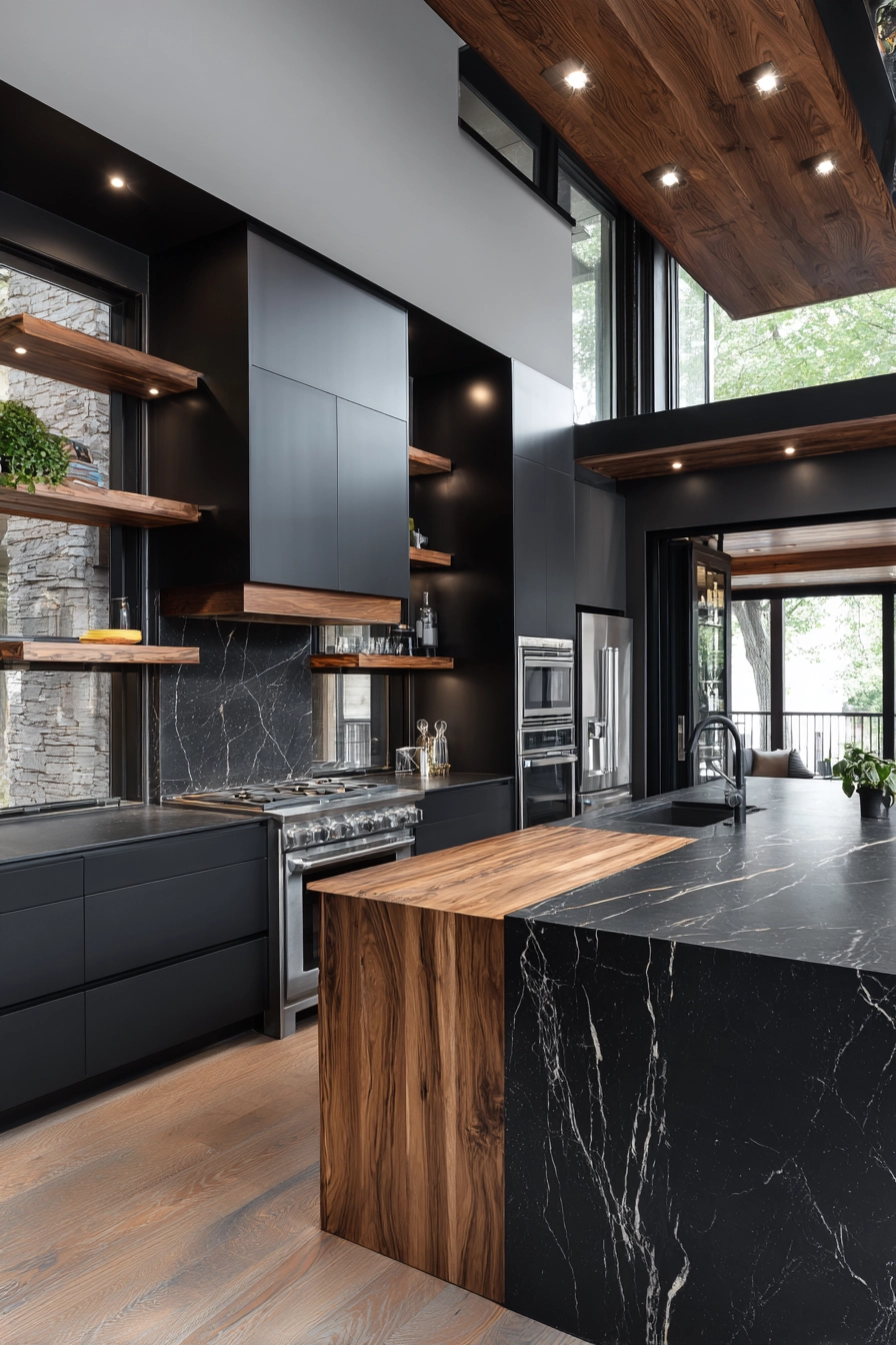 black and wood kitchen 3