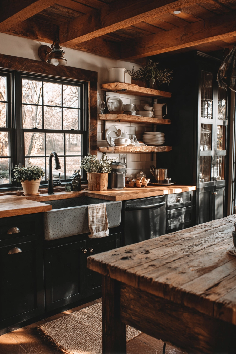 black and wood kitchen 9