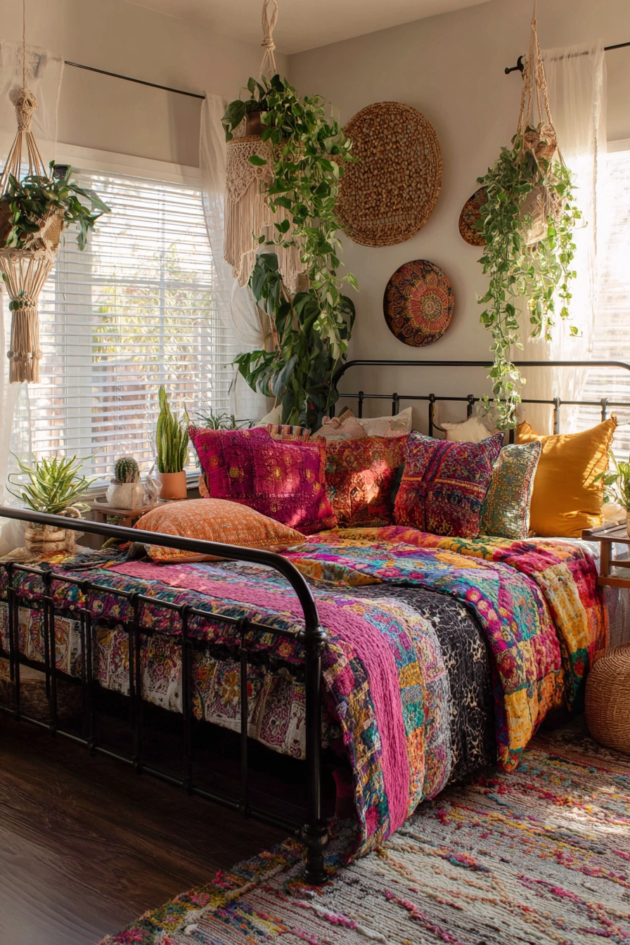 black metal bed frame bedroom ideas 11