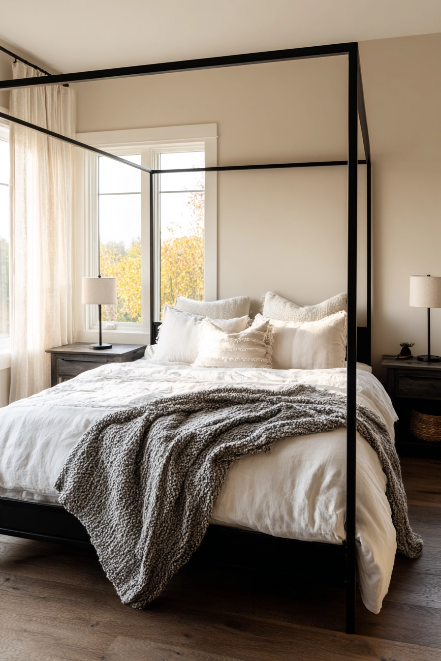 black metal bed frame bedroom ideas 2