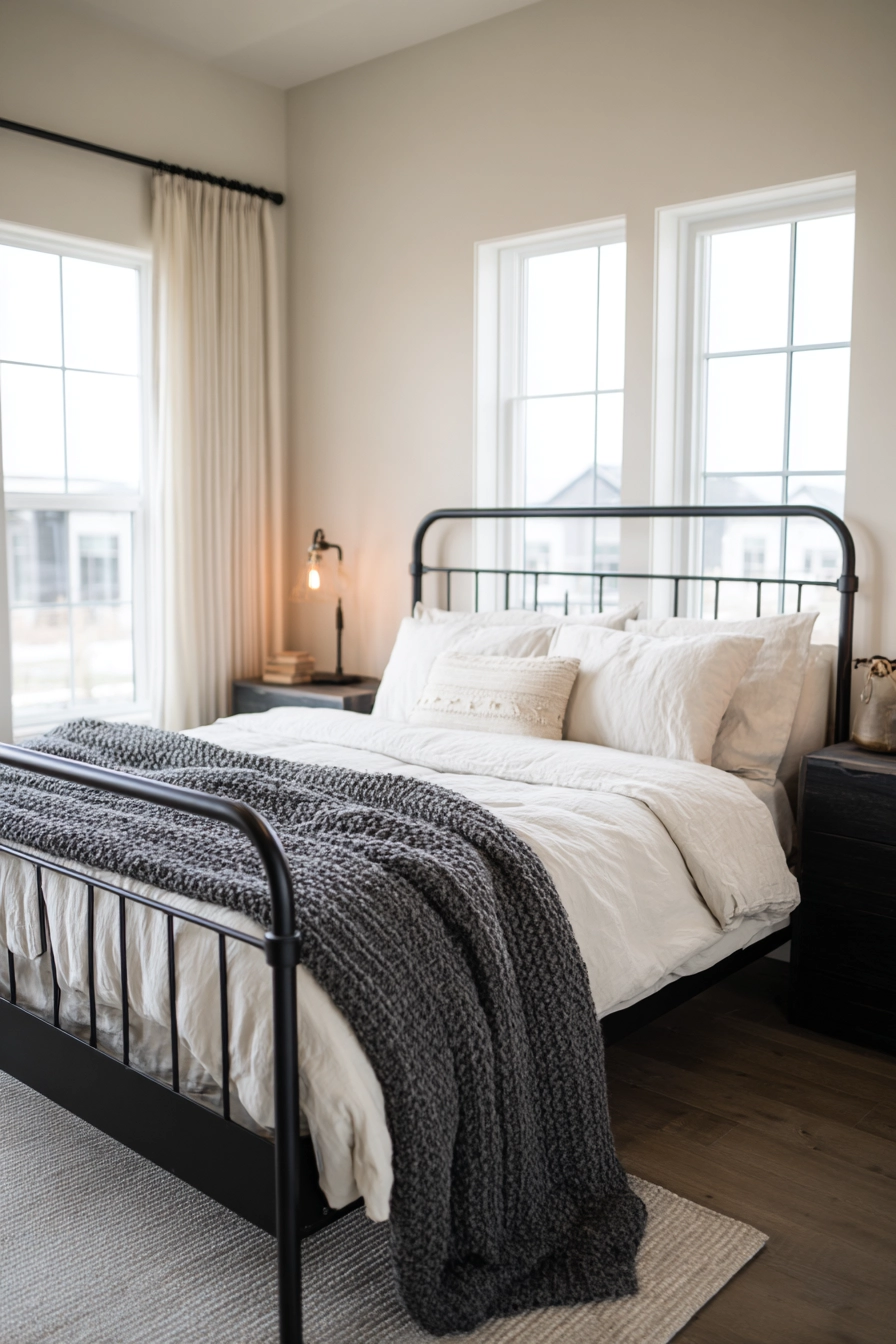black metal bed frame bedroom ideas 4
