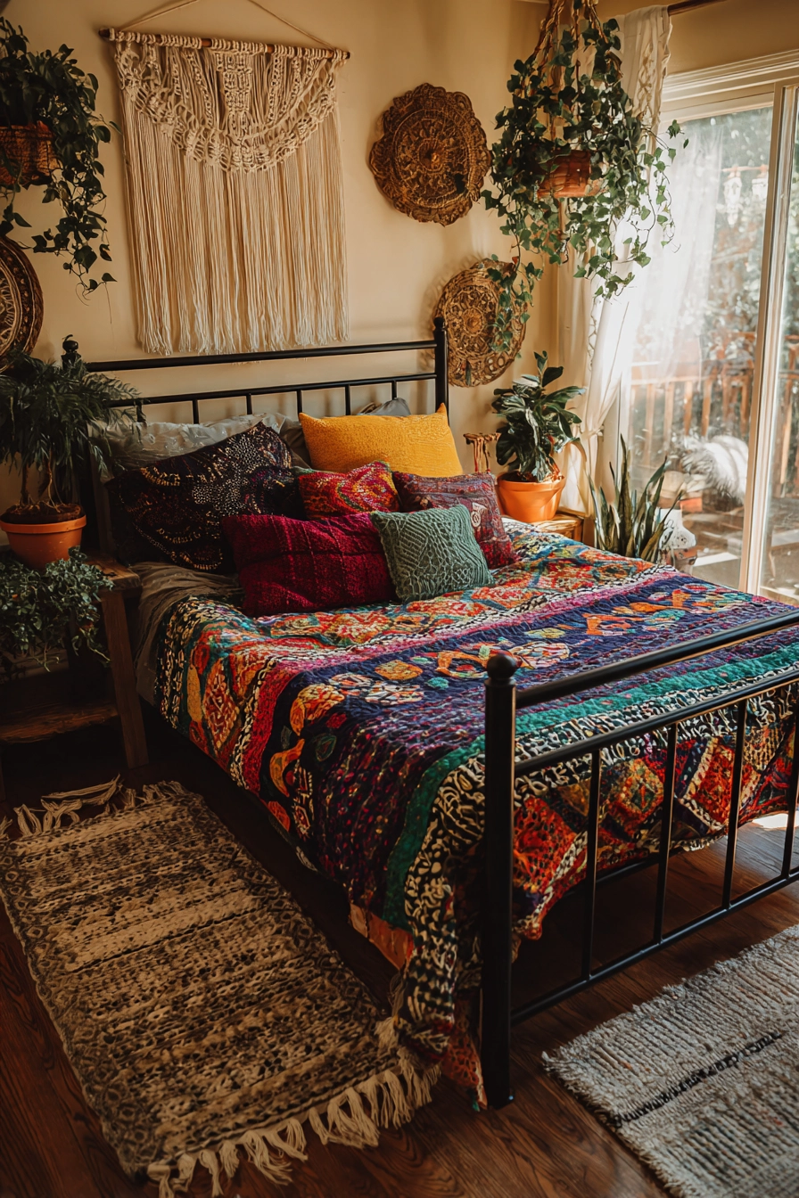 black metal bed frame bedroom ideas 9
