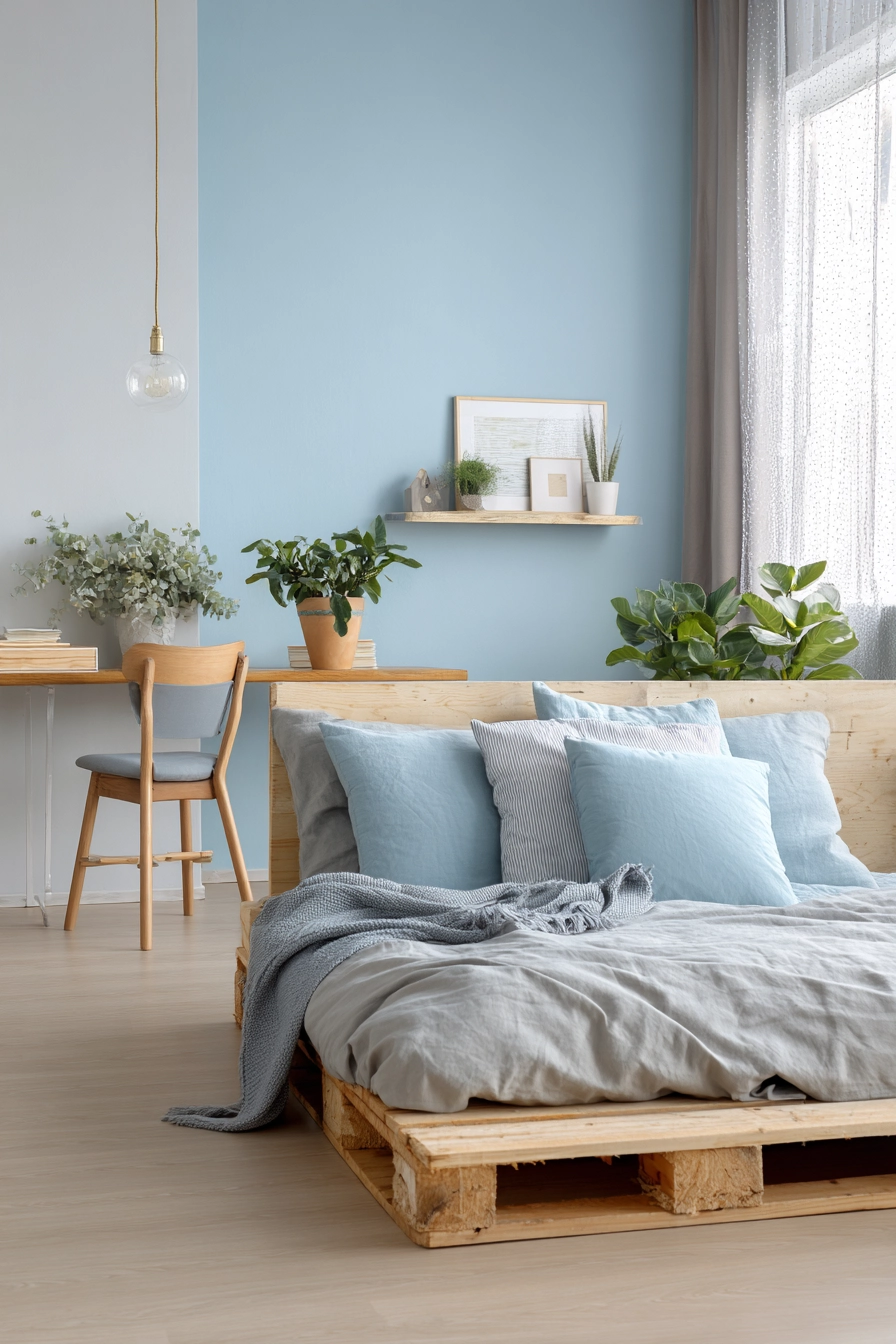 blue accent wall bedroom 11