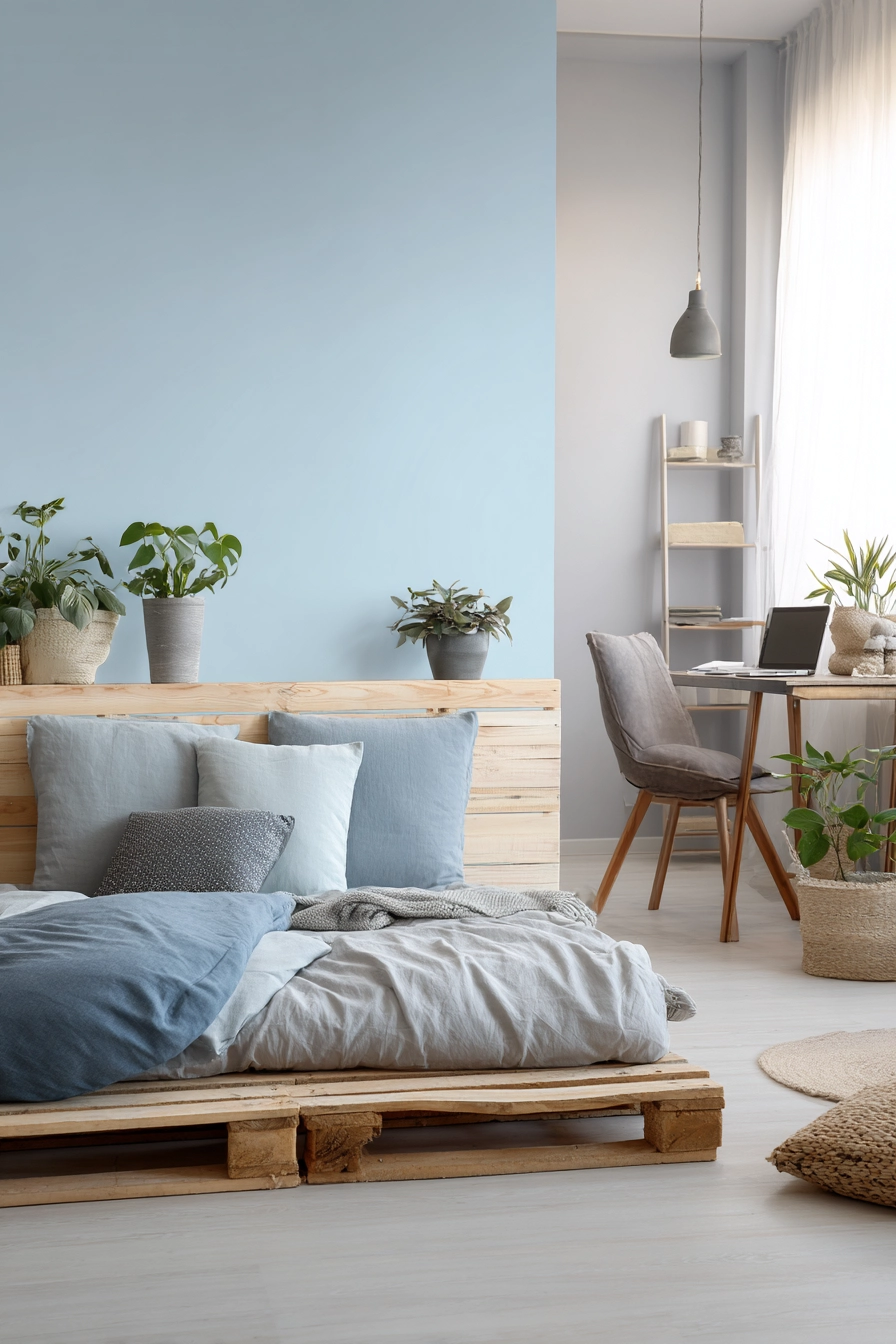 blue accent wall bedroom 12