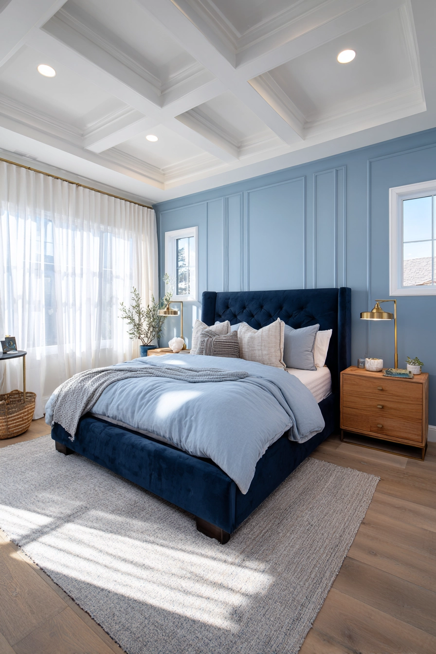 blue accent wall bedroom 3