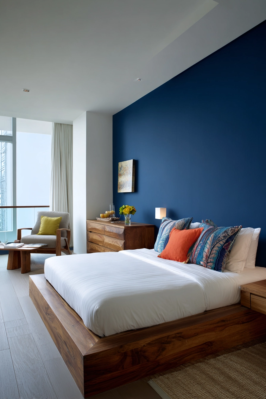 blue accent wall bedroom 6