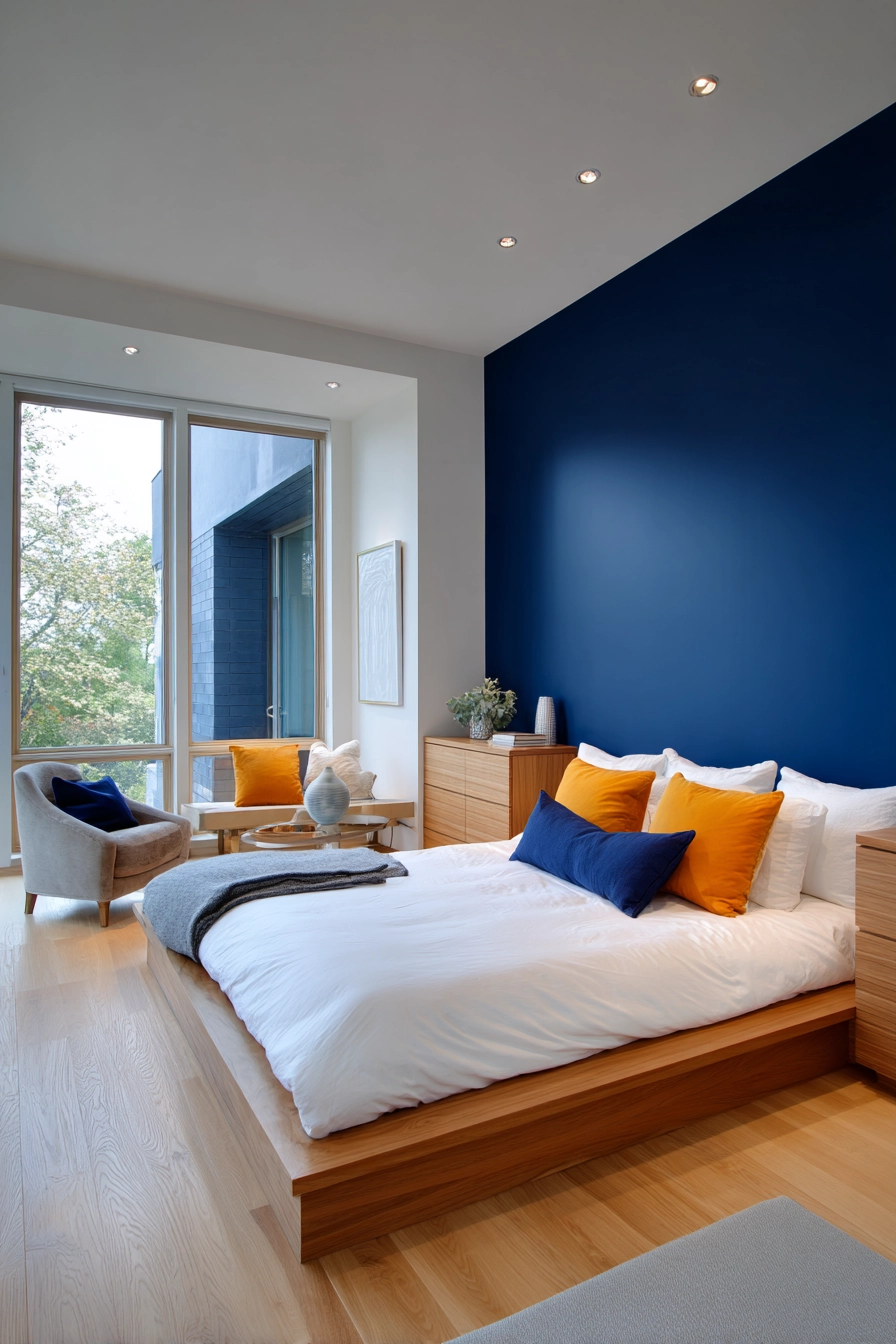 blue accent wall bedroom 8