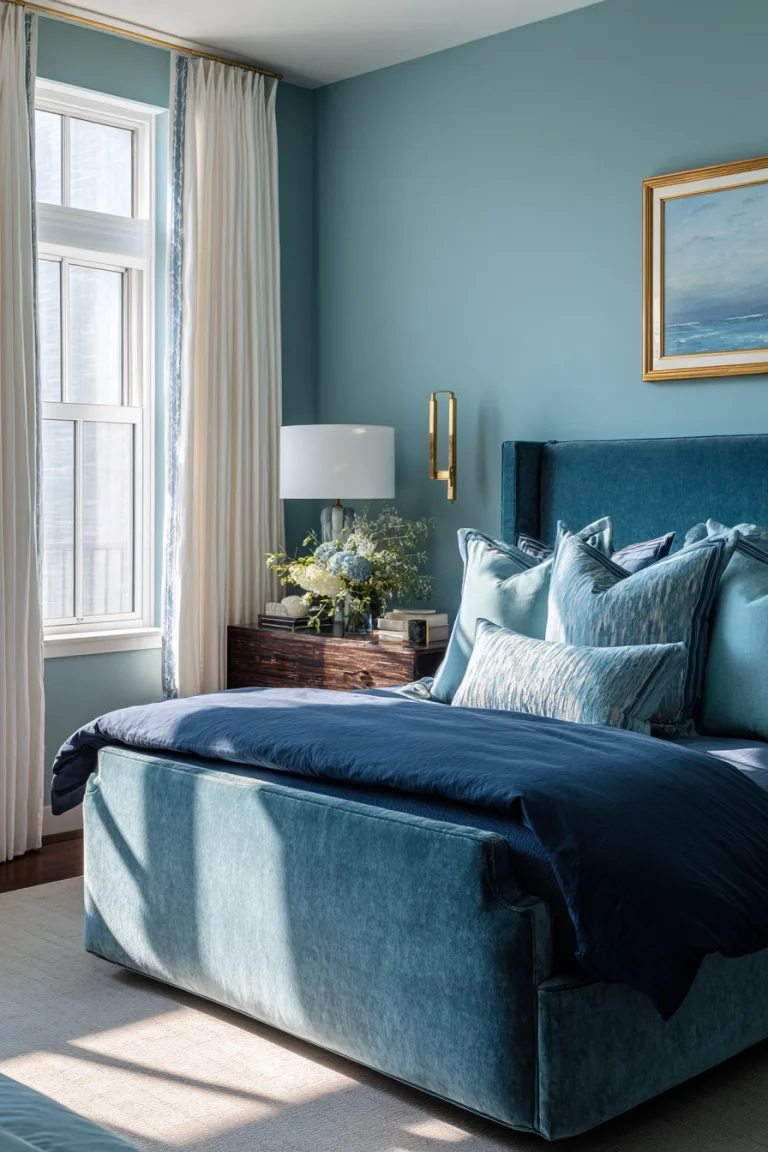 blue and green bedroom 1