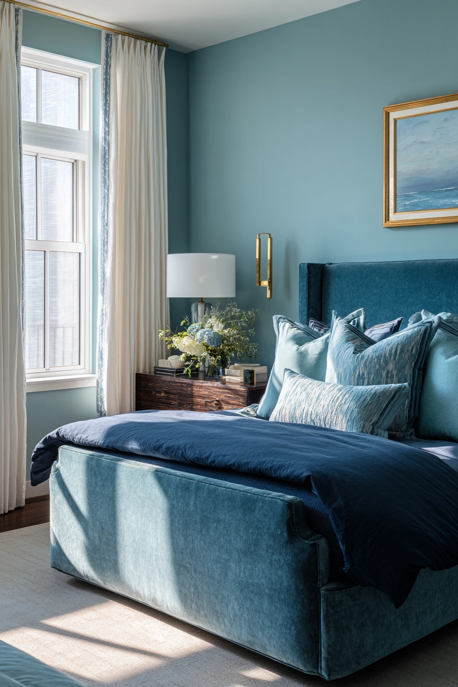blue and green bedroom 1