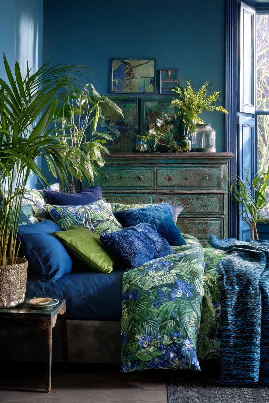 blue and green bedroom 17