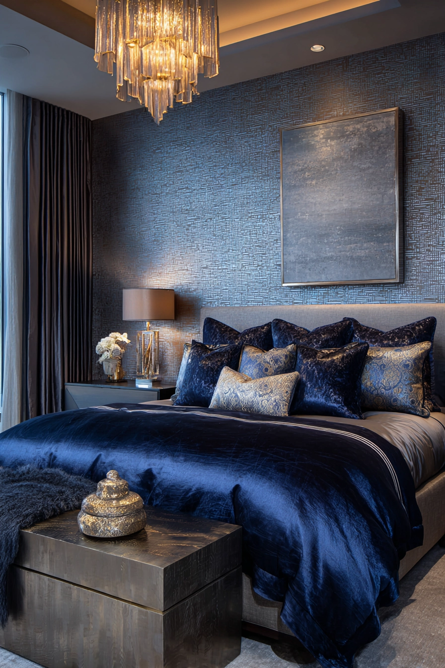 blue and grey bedroom 17