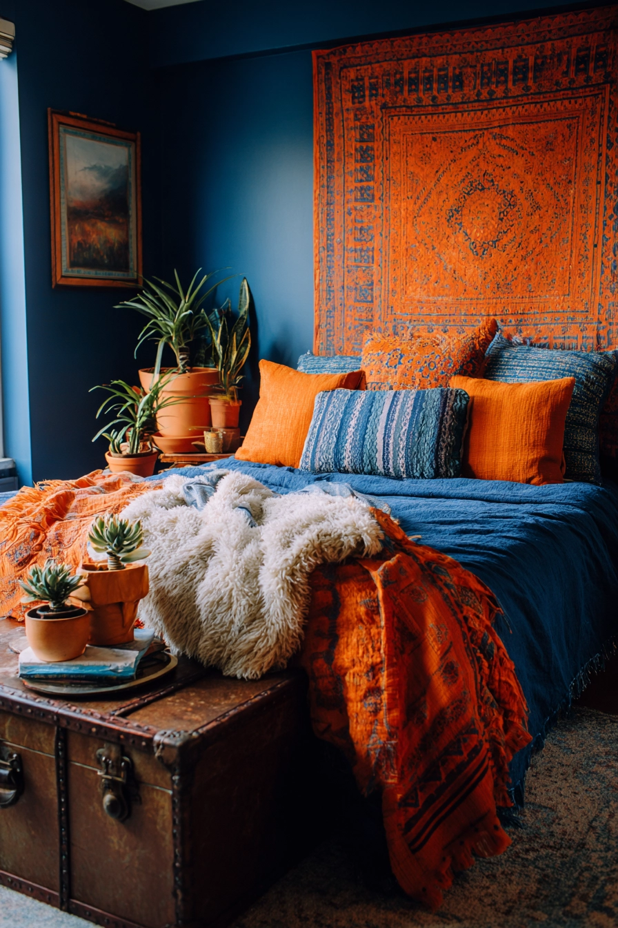 blue and orange bedroom 20