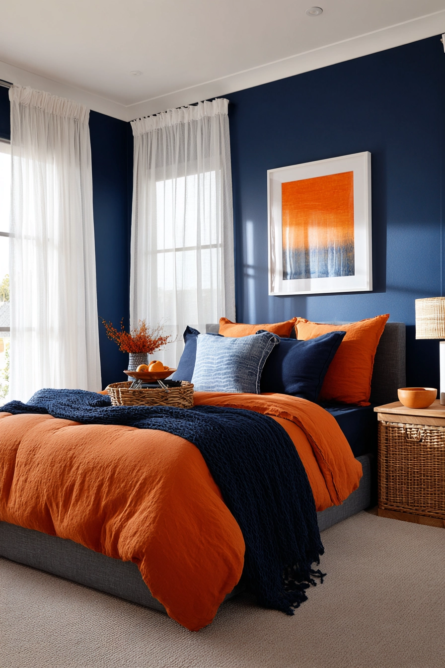 blue and orange bedroom 4