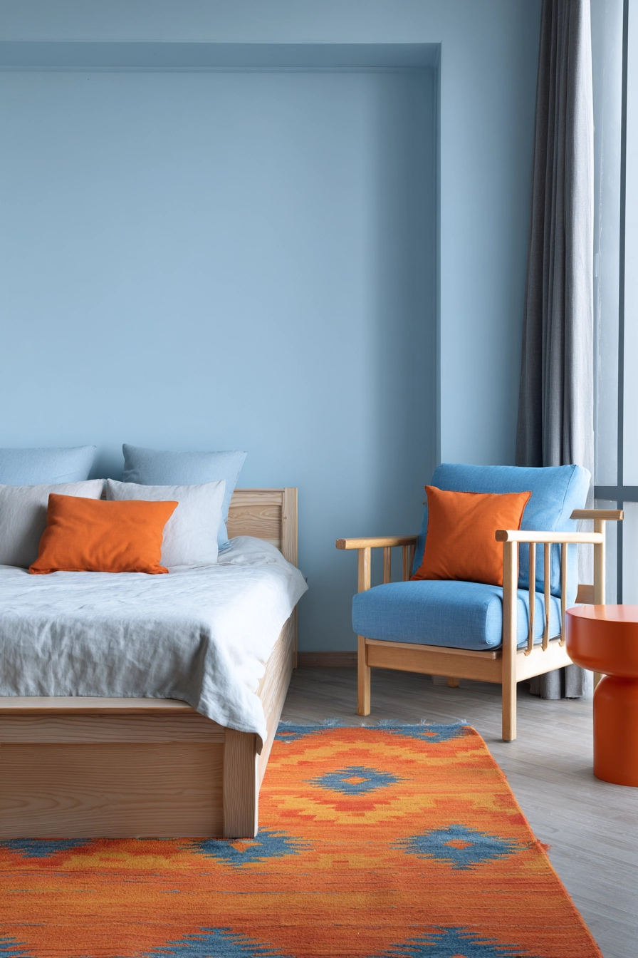blue and orange bedroom 5
