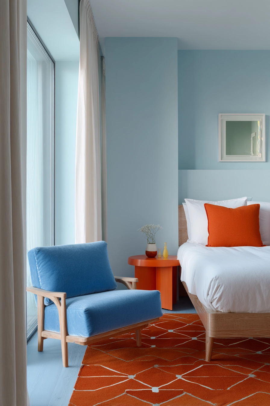 blue and orange bedroom 6