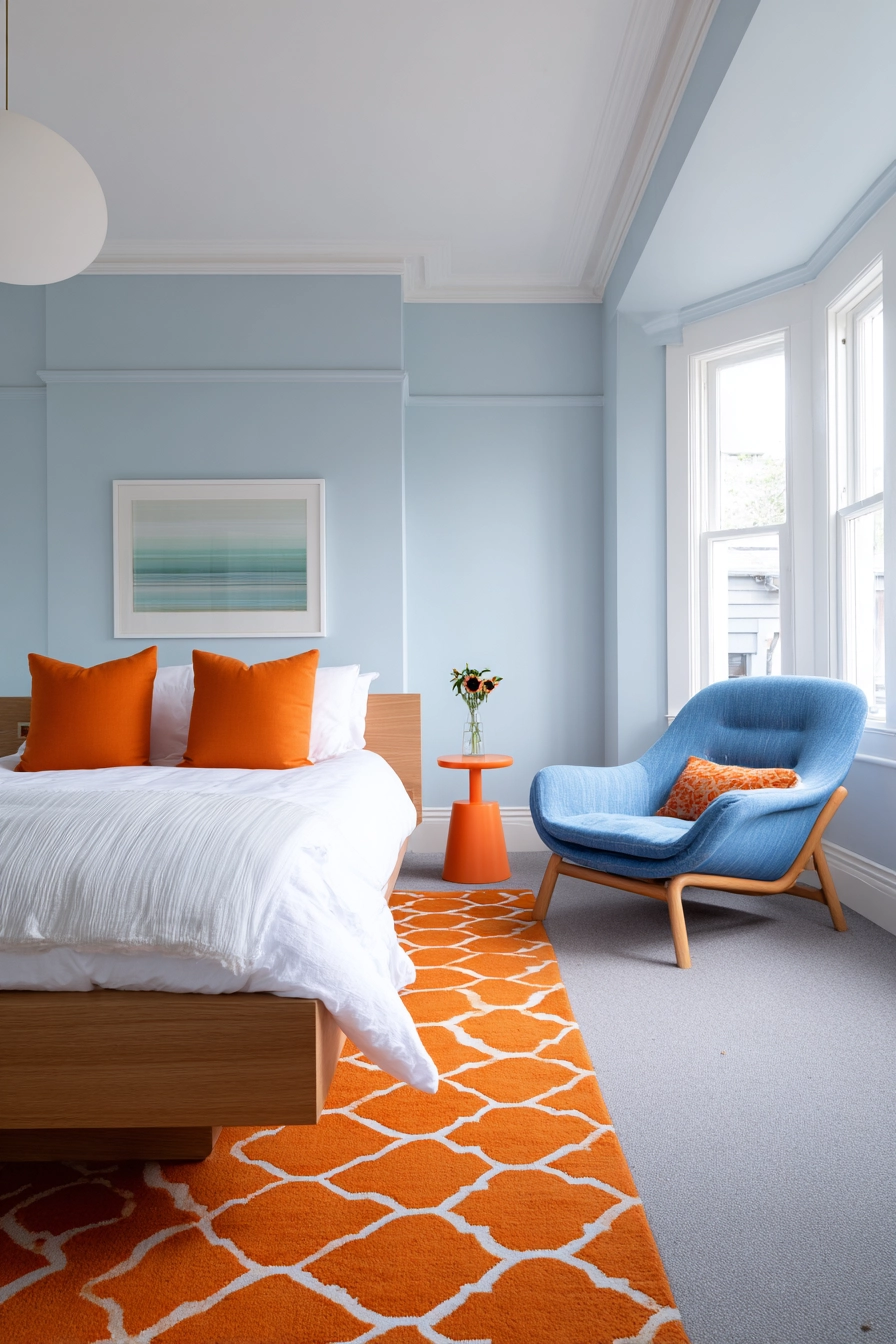 blue and orange bedroom 7