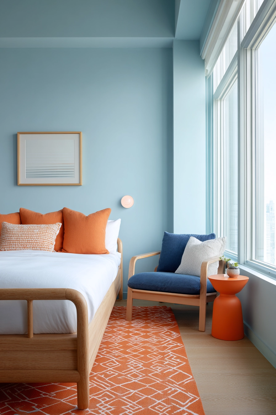 blue and orange bedroom 8
