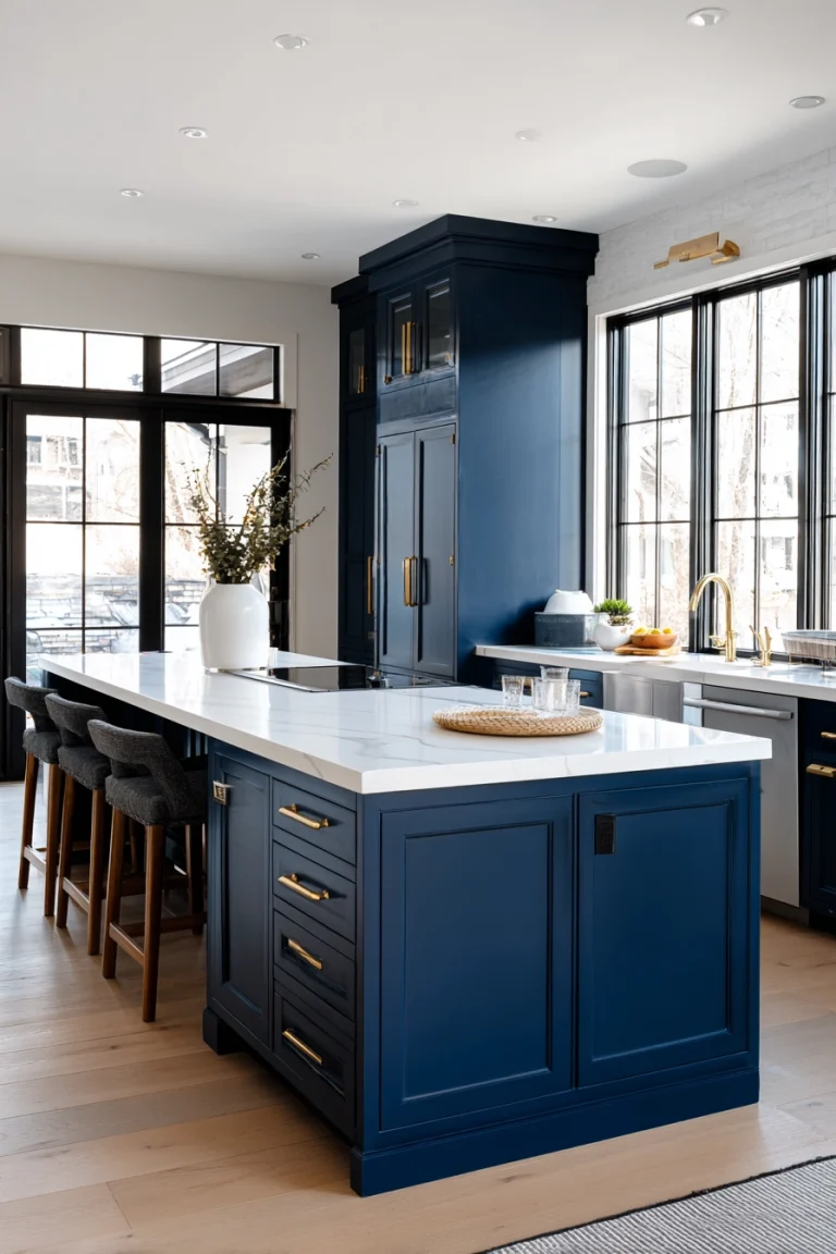 blue kitchen cabinets 1