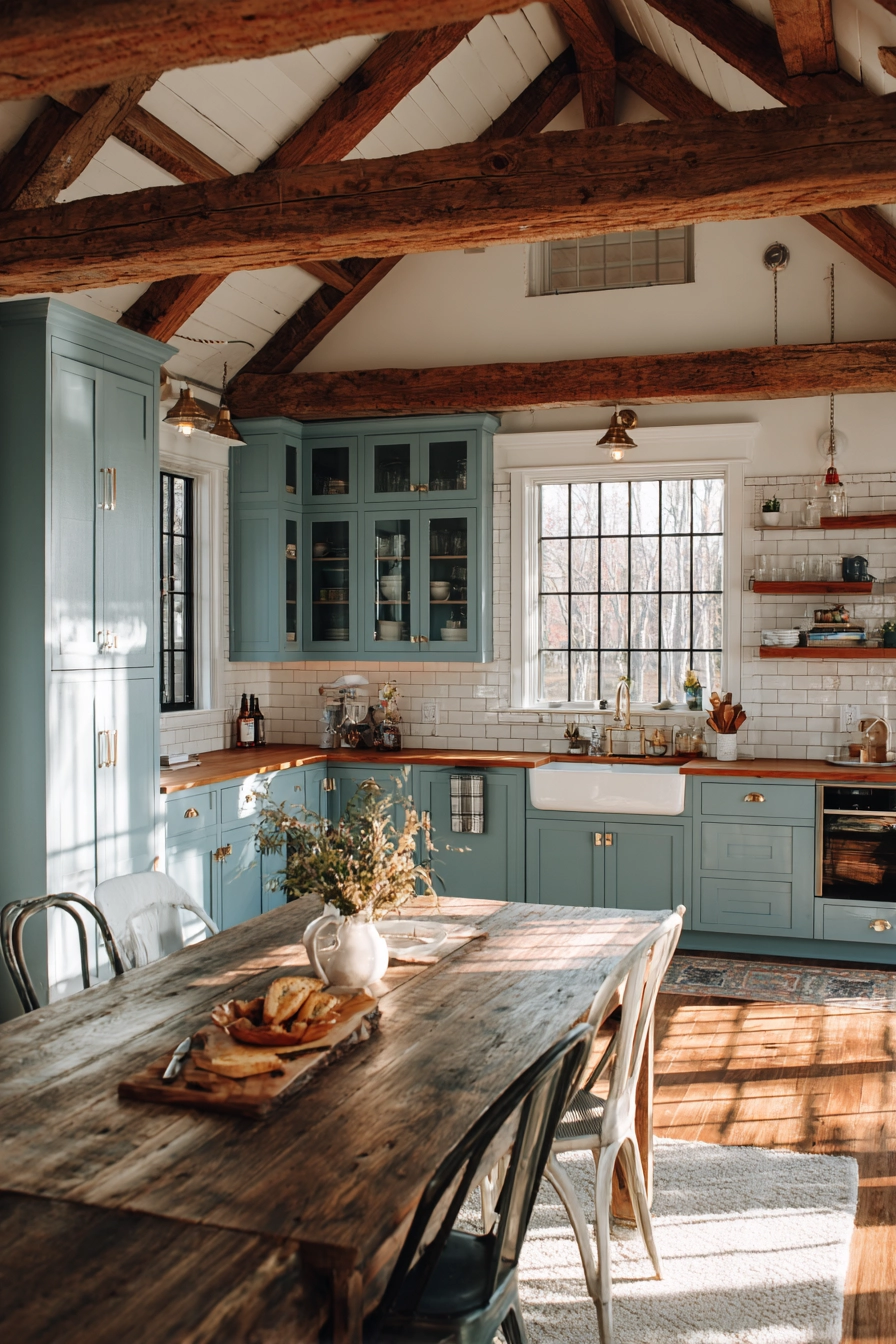 blue kitchen cabinets 14