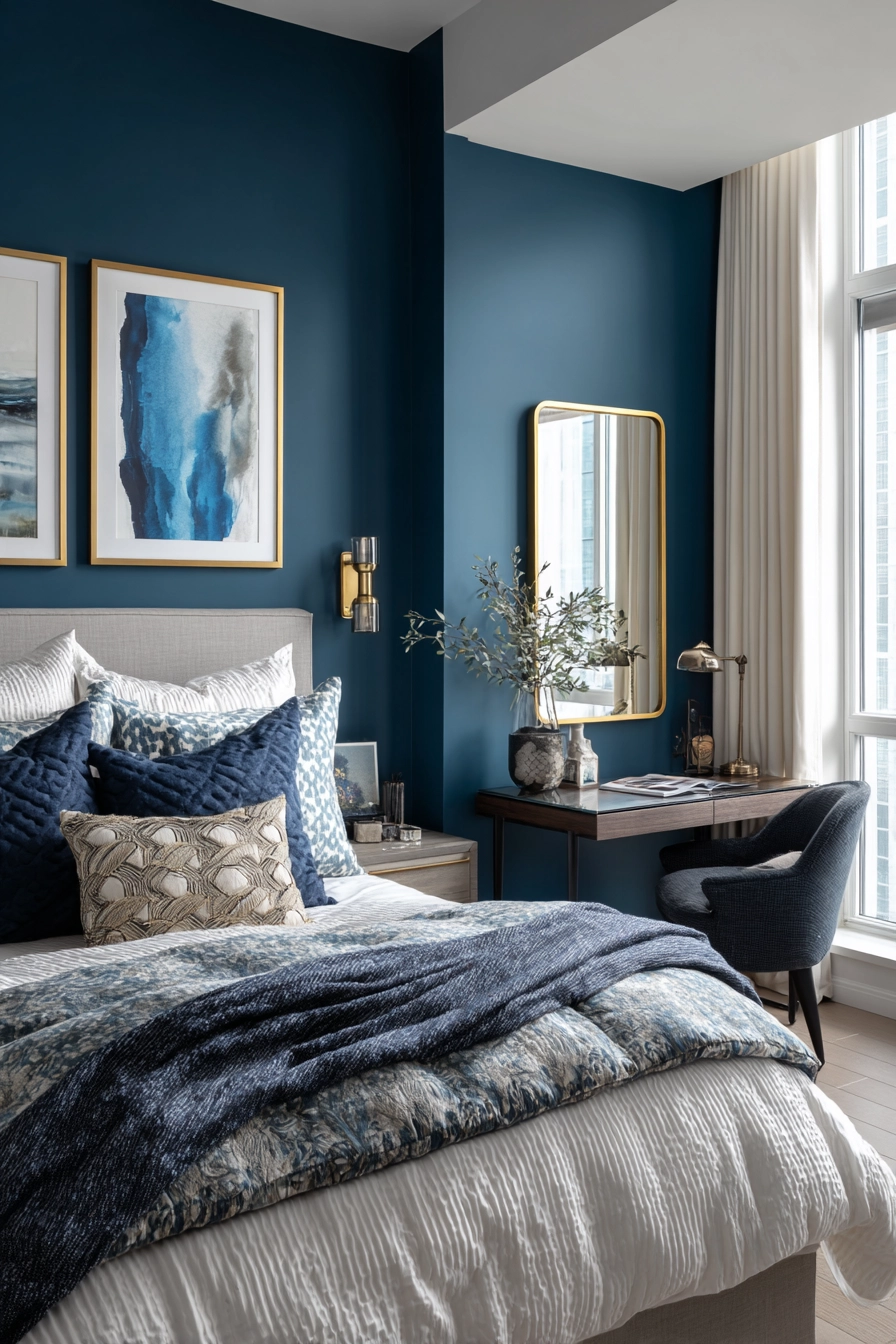 cozy blue bedroom 11