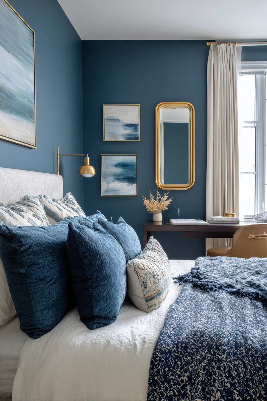 cozy blue bedroom 12