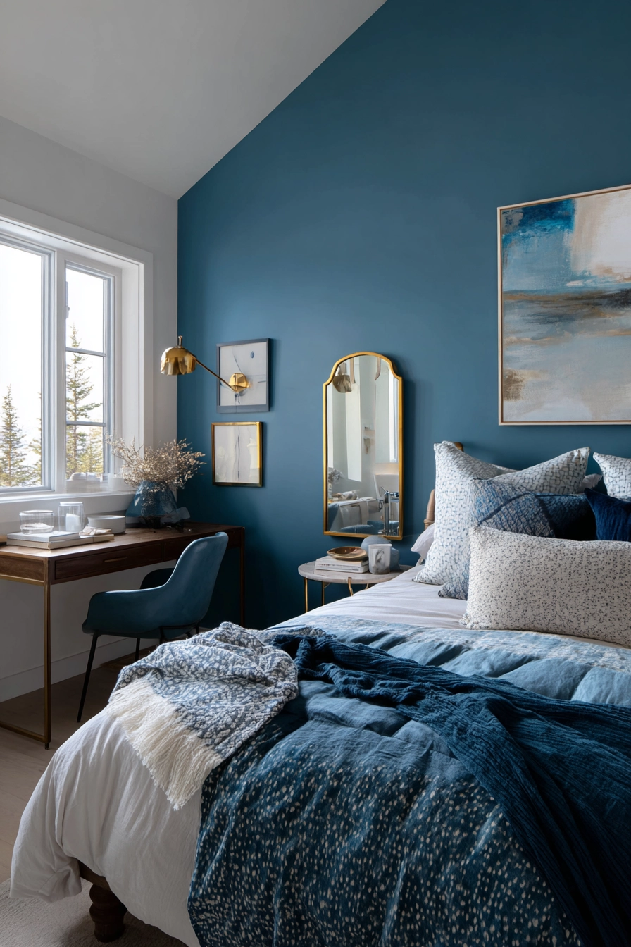 cozy blue bedroom 9