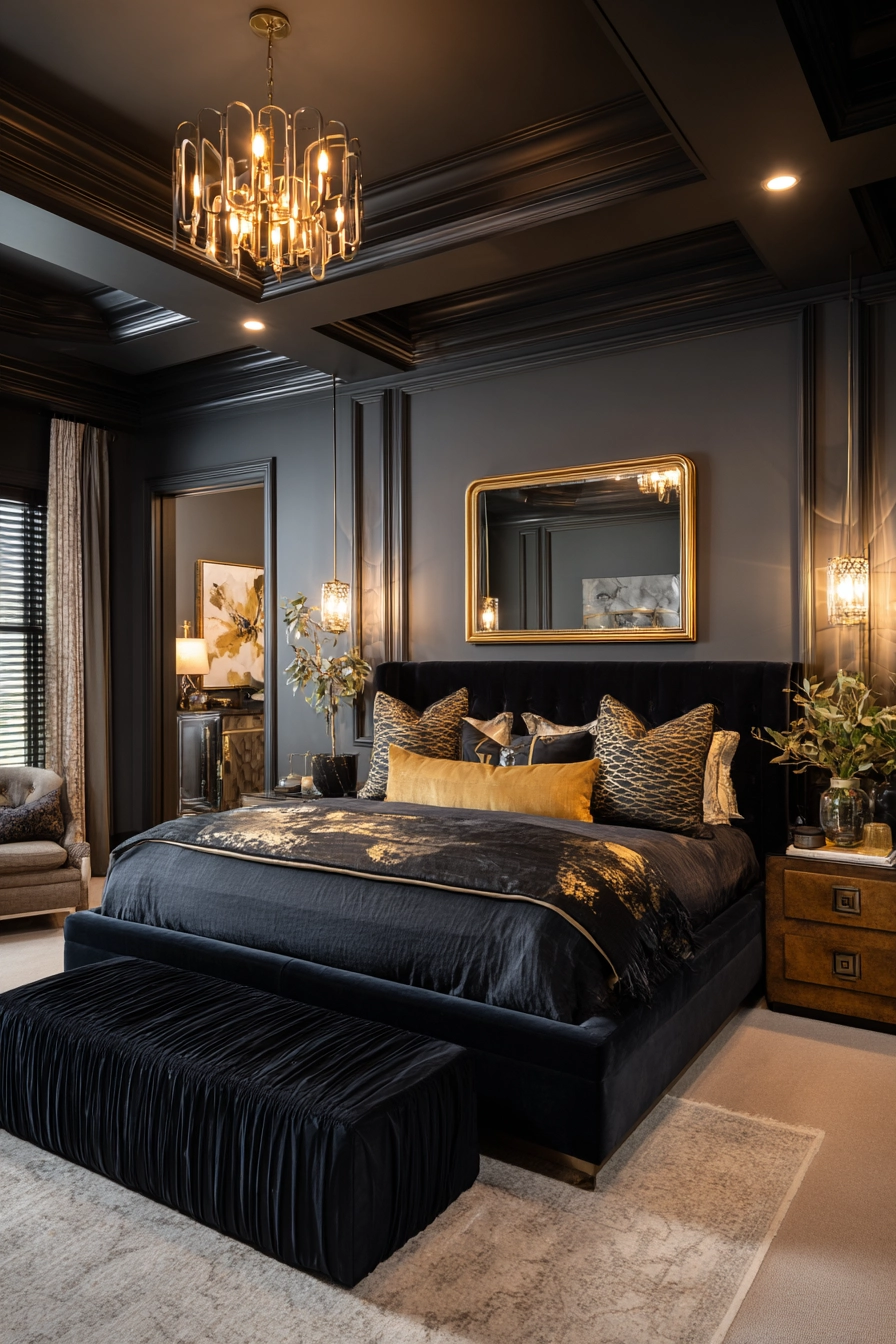 dark neutral bedroom 15