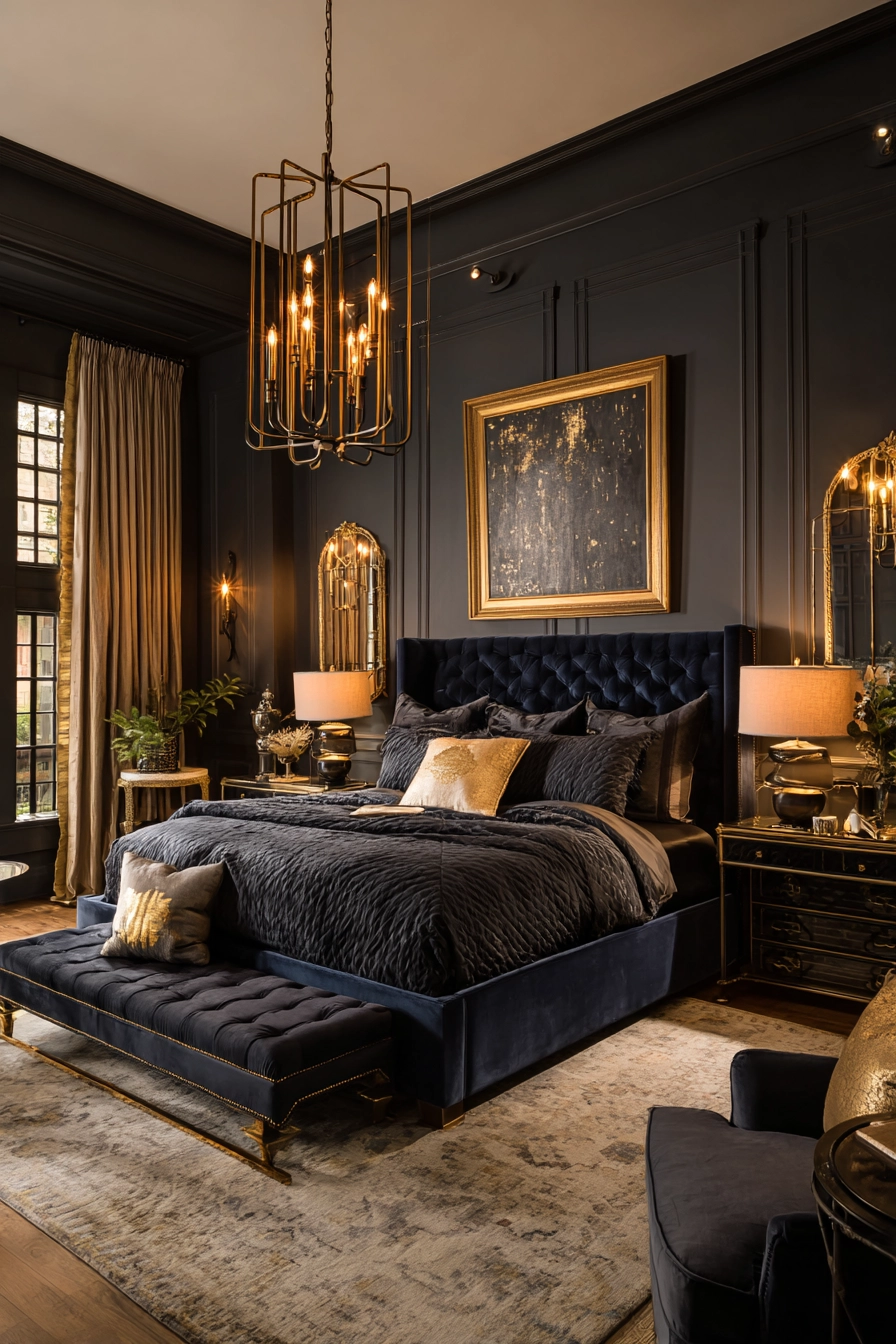 dark neutral bedroom 16
