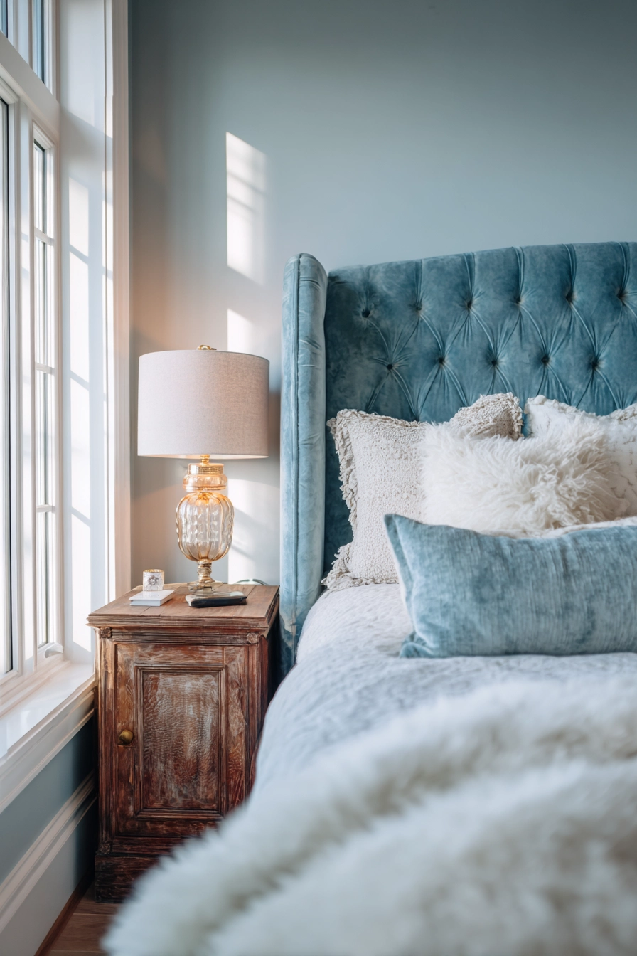 dusty blue bedroom 3