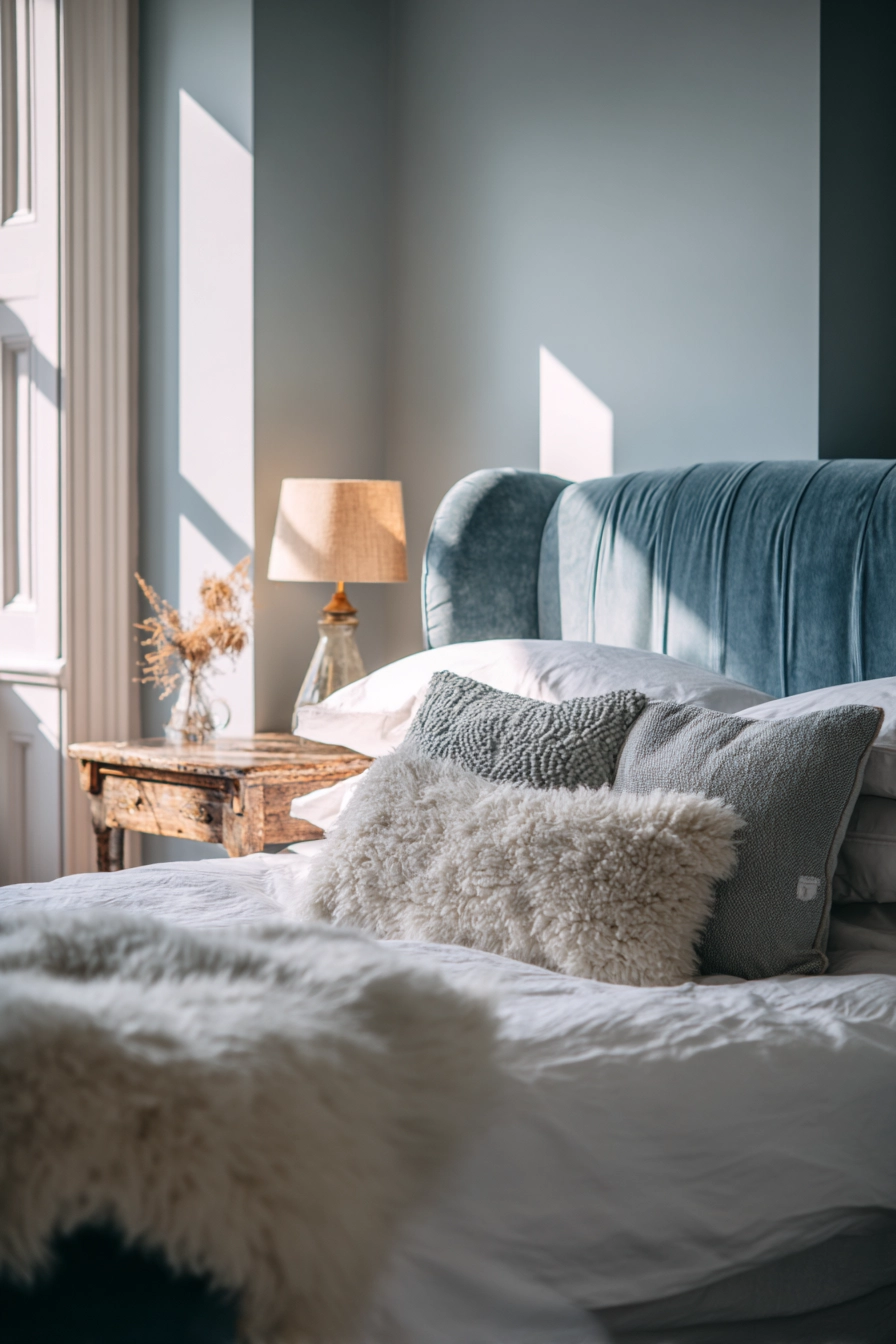 dusty blue bedroom 4