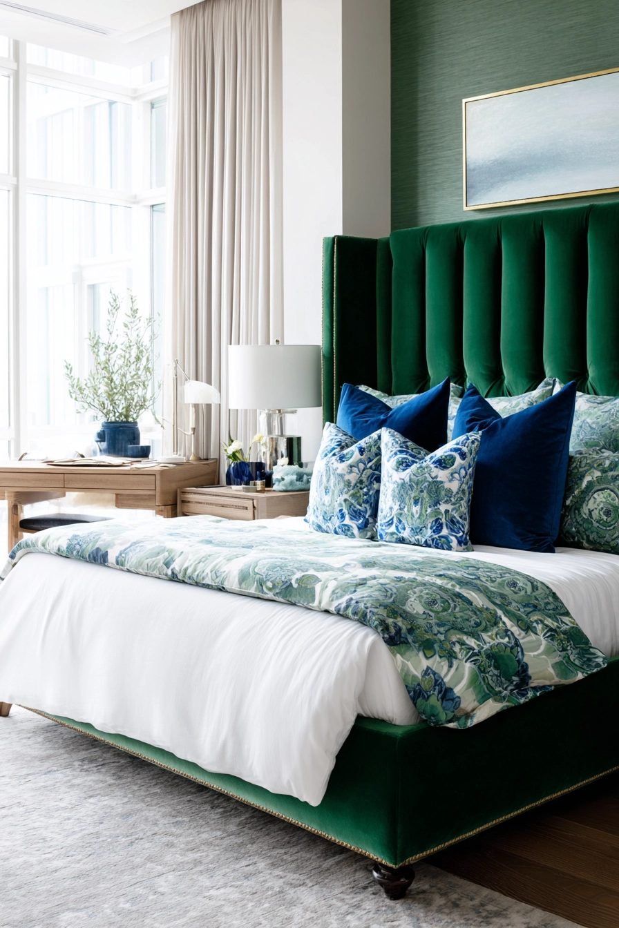 green and blue bedroom 13