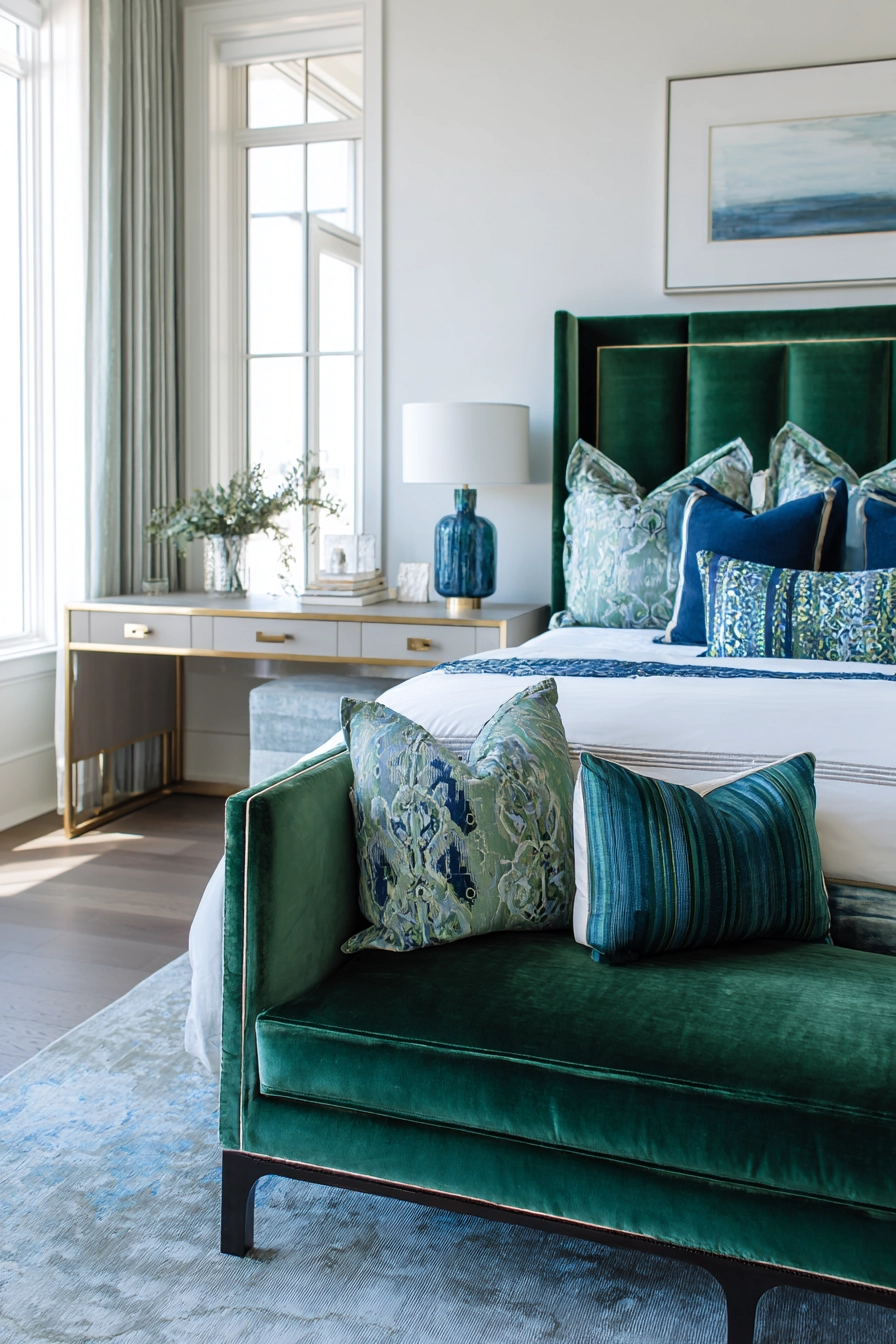 green and blue bedroom 14